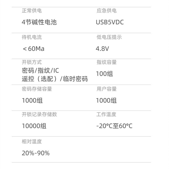 办公室玻璃门指纹锁免开孔盖卓GAIZHUO508